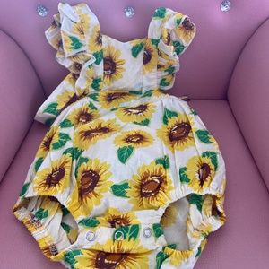 Toddler Girl Sunflower Halter Romper
